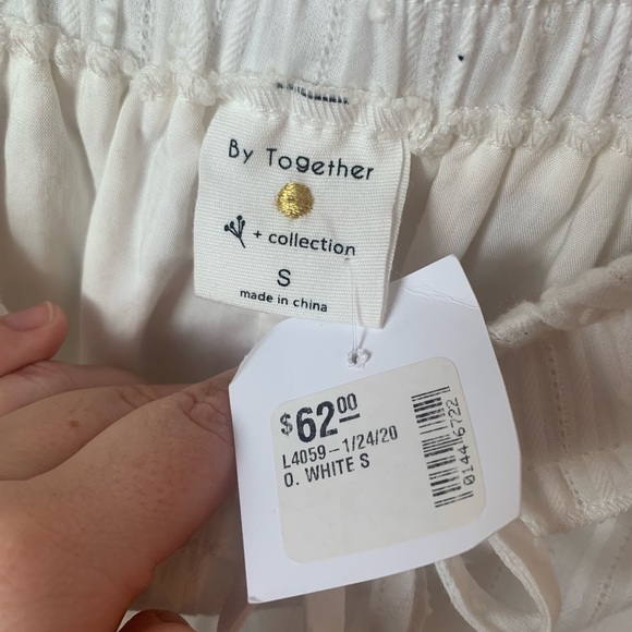 NWT White Swiss Dot High Waisted Skirt - Picture 3 of 5